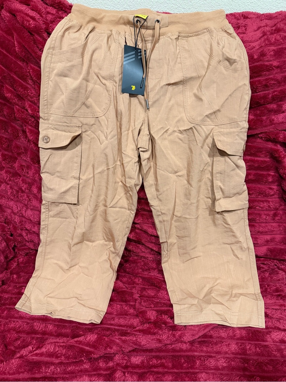 Women’s Cargo Drawstring Pants - Tan